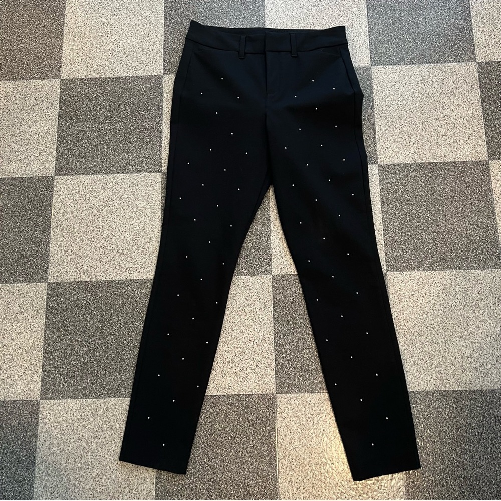 Old Navy Women's Rhinestone High Rise Pixie Skinny Pants- Black 0 - Picture 4 of 12